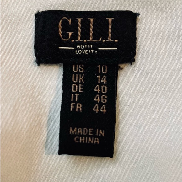 G.I.L.I. Denim white Jacket Size 10 - Picture 7 of 7
